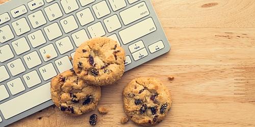 cookies on computer keyboard 